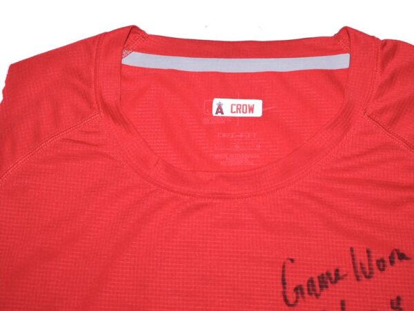 Coleman Crow 2023 Game Worn & Signed Official Los Angeles Angels CROW Nike Dri-Fit Shirt