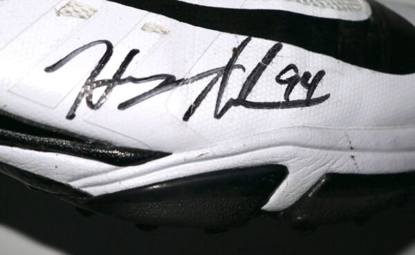 Henry Anderson Carolina Panthers #94 Game Worn & Signed White & Black Nike Vapor Pro Turf Cleats