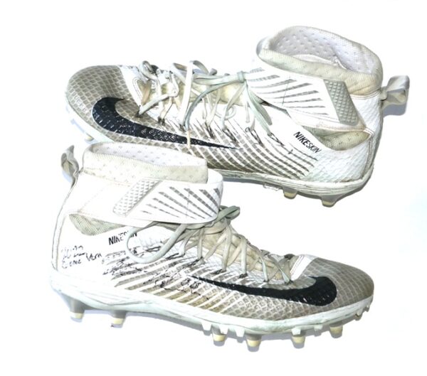 Henry Anderson Carolina Panthers #94 Game Worn & Signed Nike Lunarbeast Cleats - Also Worn with New England Patriots!