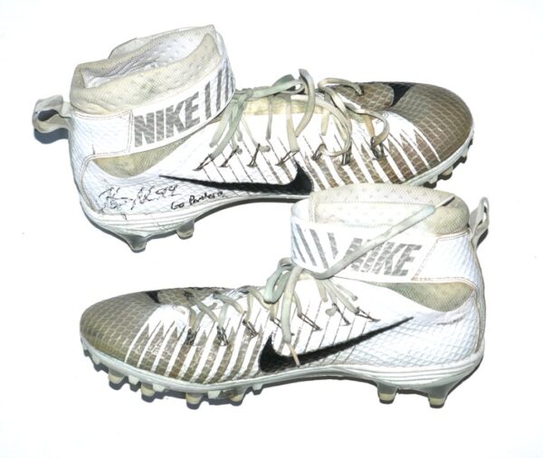 Henry Anderson Carolina Panthers #94 Game Worn & Signed Nike Lunarbeast Cleats - Also Worn with New England Patriots!