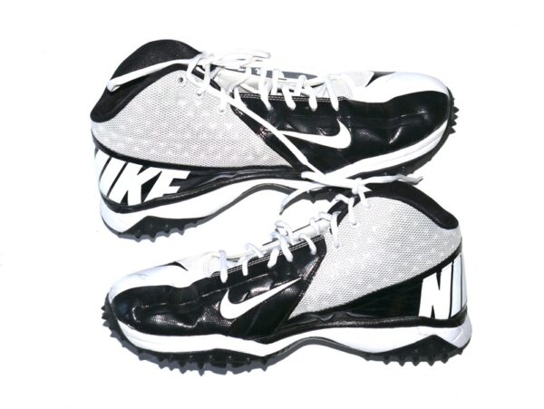 Henry Anderson Carolina Panthers #94 Game Worn & Signed White & Black Nike Vapor Pro Turf Cleats