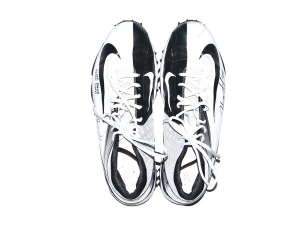 Henry Anderson Carolina Panthers #94 Game Worn & Signed White & Black Nike Vapor Pro Turf Cleats