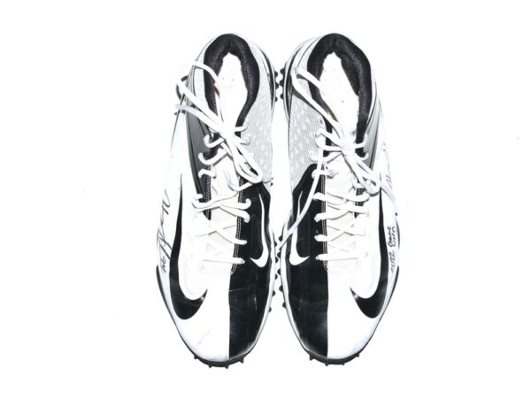 Henry Anderson Carolina Panthers #94 Game Worn & Signed White & Black Nike Vapor Pro Turf Cleats