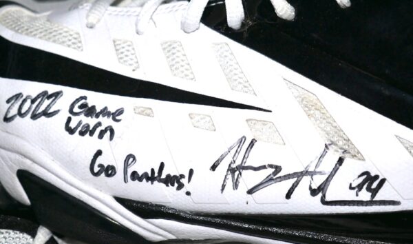 Henry Anderson Carolina Panthers #94 Game Worn & Signed White & Black Nike Vapor Pro Turf Cleats