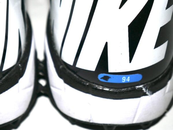 Henry Anderson Carolina Panthers #94 Game Worn & Signed White & Black Nike Vapor Pro Turf Cleats