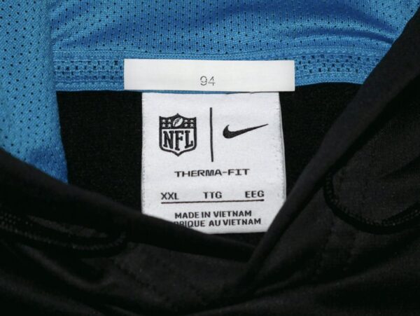 Henry Anderson Player Issued Official Carolina Panthers #94 Nike Therma-Fit On-Field Hooded Sweatshirt