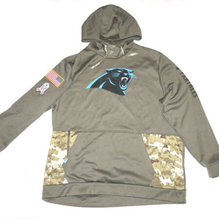 Henry Anderson Player Issued Official Carolina Panthers #94 Salute To Service Nike Therma-Fit Pullover Hoodie