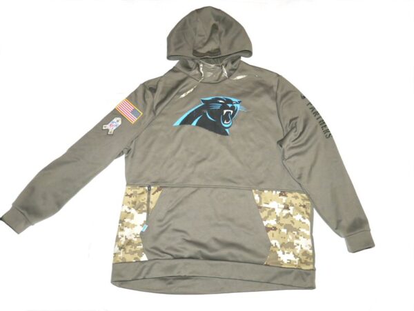 Henry Anderson Player Issued Official Carolina Panthers #94 Salute To Service Nike Therma-Fit Pullover Hoodie