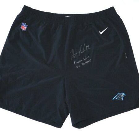 Henry Anderson Player Issued & Signed Official Carolina Panthers #94 Nike On-Field XXL Shorts