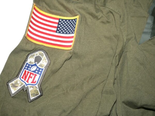 Henry Anderson Player Issued & Signed Official Carolina Panthers #94 Salute To Service Nike Hooded Shirt