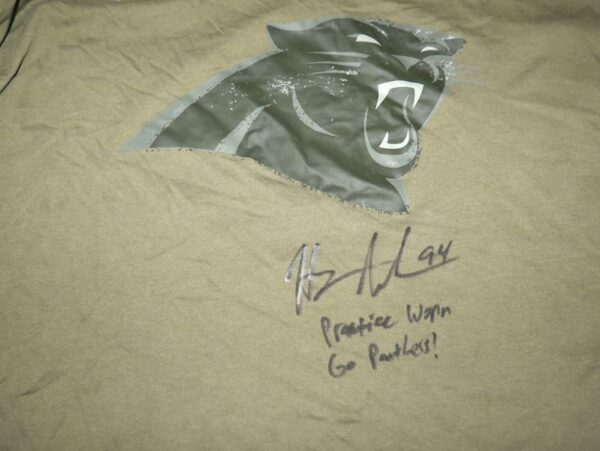 Henry Anderson Player Issued & Signed Official Carolina Panthers #94 Salute To Service Nike Hooded Shirt