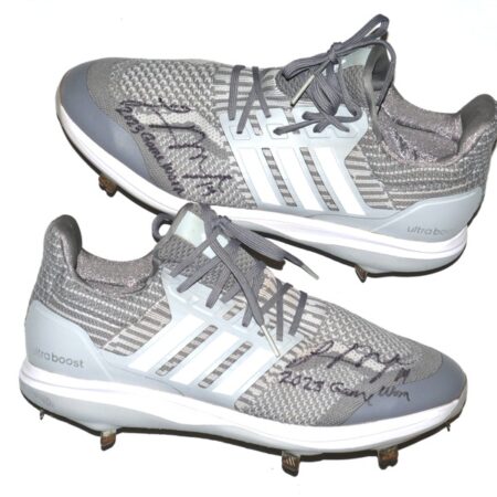 Logan O'Hoppe 2023 Los Angeles Angels #14 Game Worn & Signed Adidas Ultraboost DNA 5.0 Baseball Cleats