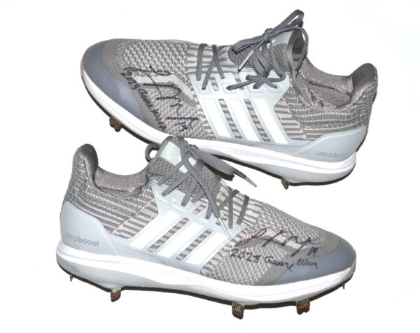 Logan O'Hoppe 2023 Los Angeles Angels #14 Game Worn & Signed Adidas Ultraboost DNA 5.0 Baseball Cleats