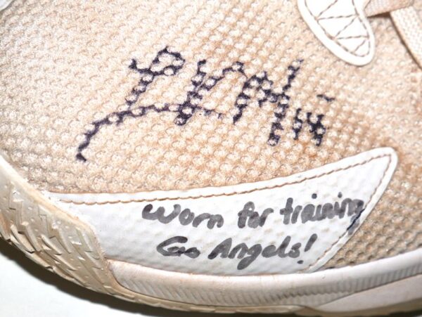 Logan O'Hoppe 2023 Los Angeles Angels #14 Training Worn & Signed Adidas Dame 8 Admit One Shoes