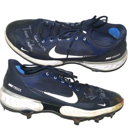 Tanner Gordon Rome Braves Game Worn & Signed Blue & White Nike Alpha Huarache Baseball Cleats