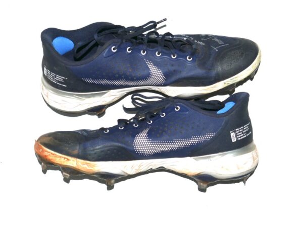 Tanner Gordon Rome Braves Game Worn & Signed Blue & White Nike Alpha Huarache Baseball Cleats