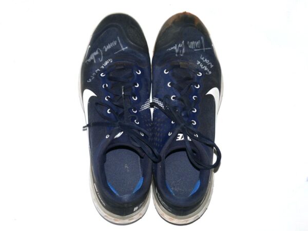 Tanner Gordon Rome Braves Game Worn & Signed Blue & White Nike Alpha Huarache Baseball Cleats