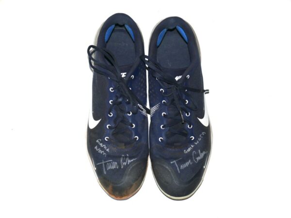 Tanner Gordon Rome Braves Game Worn & Signed Blue & White Nike Alpha Huarache Baseball Cleats