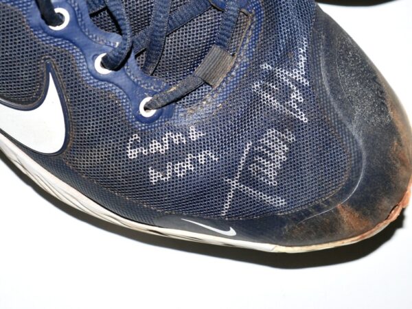 Tanner Gordon Rome Braves Game Worn & Signed Blue & White Nike Alpha Huarache Baseball Cleats