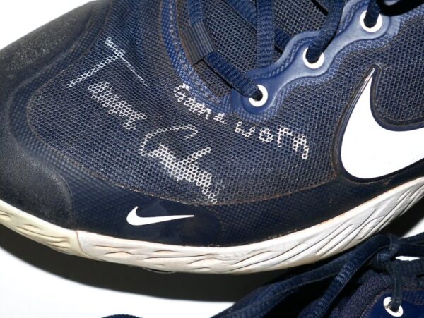 Tanner Gordon Rome Braves Game Worn & Signed Blue & White Nike Alpha Huarache Baseball Cleats