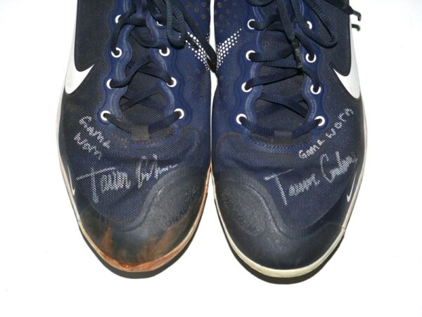 Tanner Gordon Rome Braves Game Worn & Signed Blue & White Nike Alpha Huarache Baseball Cleats