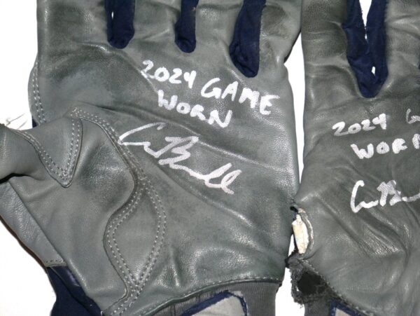 Cade Bunnell 2024 Mississippi Braves Game Worn & Signed Grey & Blue Mizuno Batting Gloves