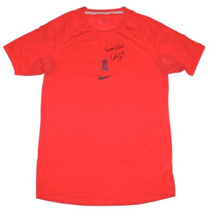 Coleman Crow Game Worn & Signed Official Los Angeles Angels Nike Dri-Fit Shirt