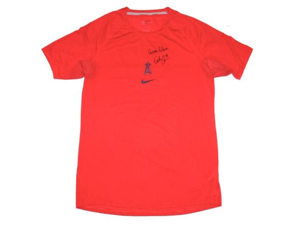 Coleman Crow Game Worn & Signed Official Los Angeles Angels Nike Dri-Fit Shirt