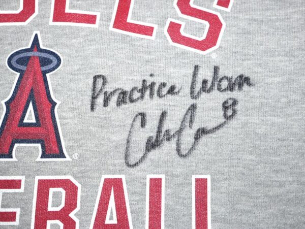 Coleman Crow Practice Worn & Signed Official Los Angeles Angels Fanatics Pullover Hooded Sweatshirt