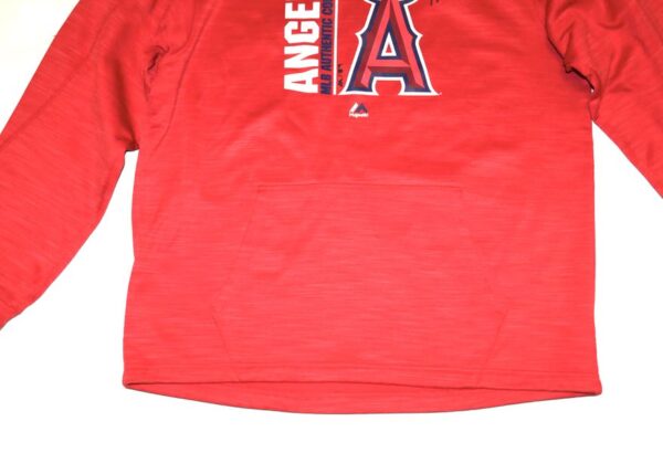 Coleman Crow Practice Worn & Signed Official Los Angeles Angels Majestic Thermabase Pullover Hooded Sweatshirt