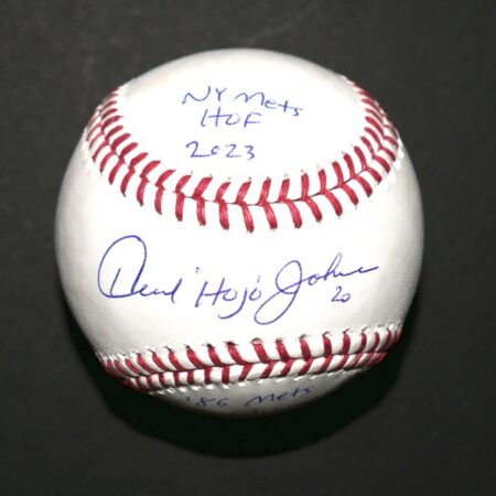 Howard Hojo Johnson New York Mets Signed Rawlings OML Baseball with NY Mets HOF 2023 & '86 Mets WS Champs Inscriptions!