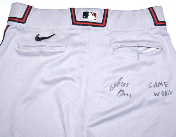 Indigo Diaz Mississippi Braves Game Worn & Signed Official Grey Nike Pants