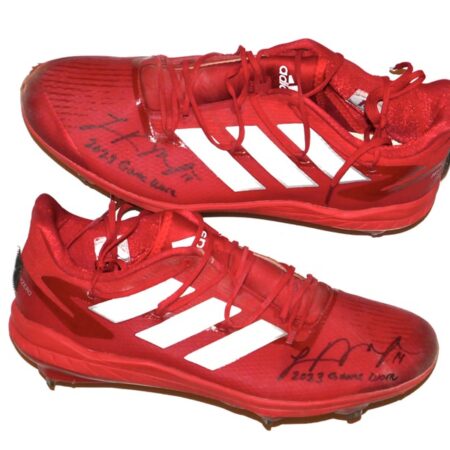 Logan O’Hoppe 2023 Los Angeles Angels #14 Game Worn & Signed Adidas Adizero Cleats