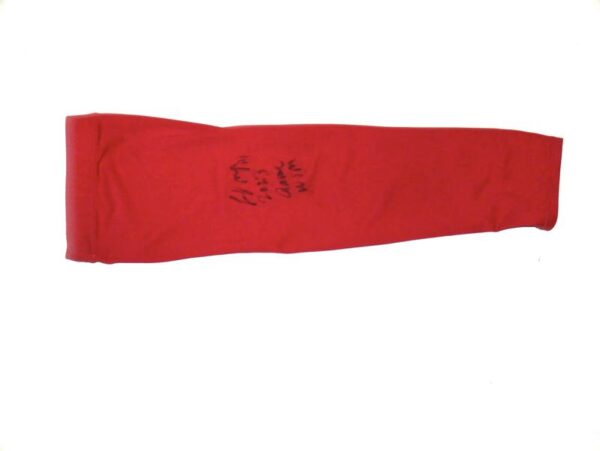 Logan O’Hoppe 2023 Los Angeles Angels Game Worn & Signed Red Arm Sleeve