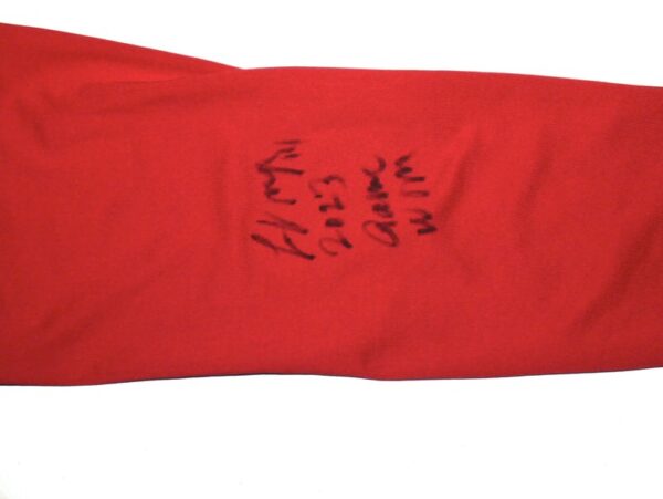 Logan O’Hoppe 2023 Los Angeles Angels Game Worn & Signed Red Arm Sleeve