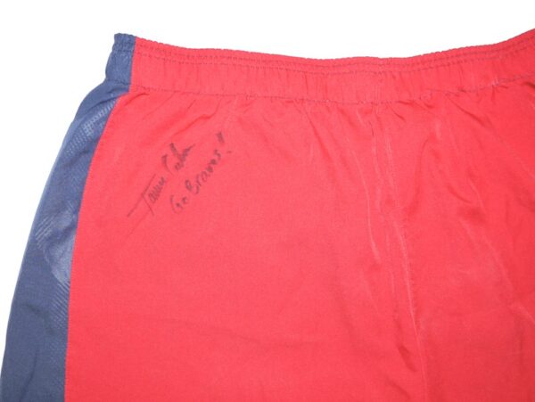 Tanner Gordon Practice Worn & Signed Official Atlanta Braves Nike Dri-Fit XXL Shorts