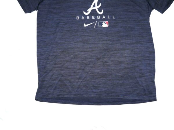 Tanner Gordon Practice Worn & Signed Official Blue Atlanta Braves Baseball Nike Dri-Fit XL Shirt