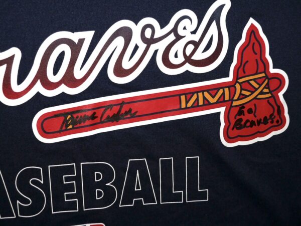 Tanner Gordon Practice Worn & Signed Official Blue Atlanta Braves Baseball Nike Dri-Fit XL Shirt