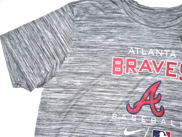 Tanner Gordon Practice Worn & Signed Official Grey Atlanta Braves Baseball Nike XL Shirt1