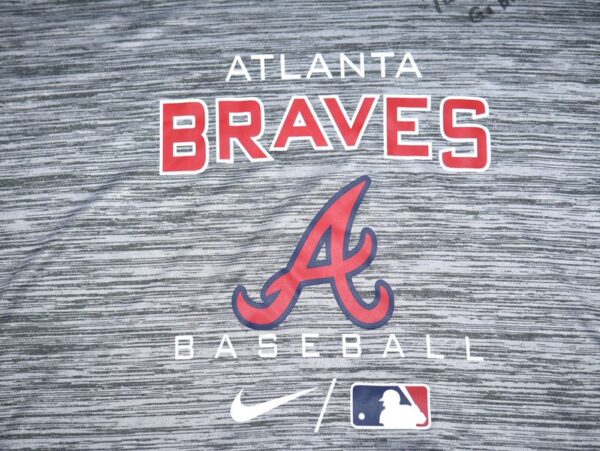 Tanner Gordon Practice Worn & Signed Official Grey Atlanta Braves Baseball Nike XL Shirt1