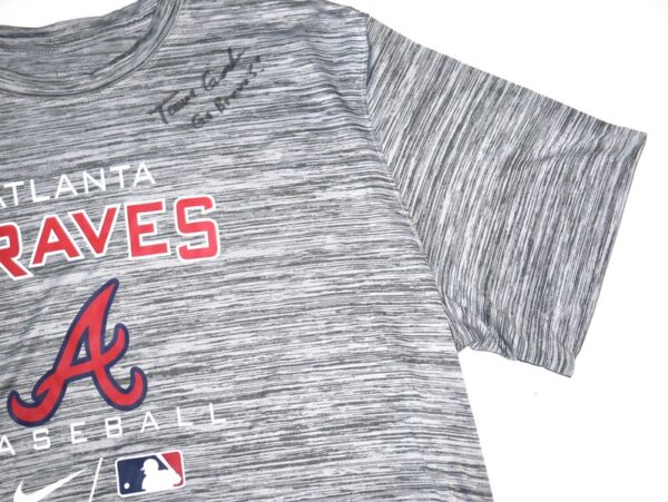 Tanner Gordon Practice Worn & Signed Official Grey Atlanta Braves Baseball Nike XL Shirt1