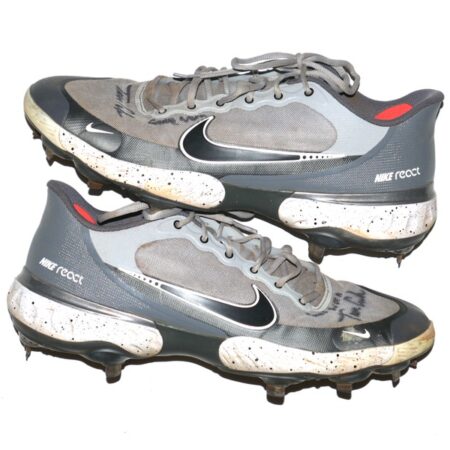 Tanner Gordon Rome Braves Game Worn & Signed Gray Nike Alpha Huarache Baseball Cleats