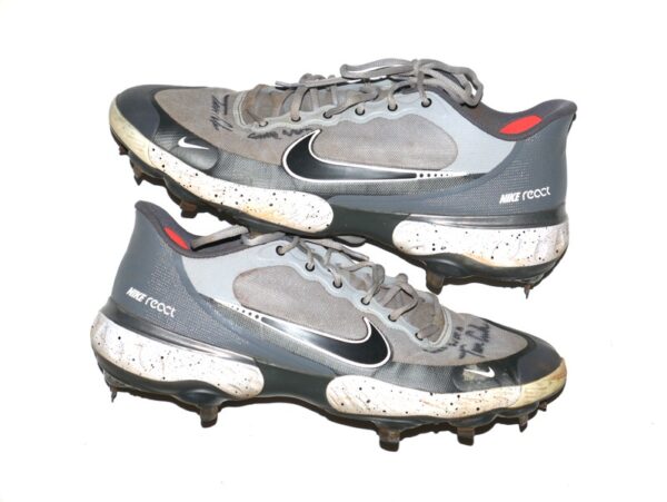 Tanner Gordon Rome Braves Game Worn & Signed Gray Nike Alpha Huarache Baseball Cleats