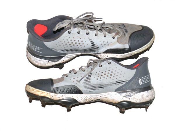 Tanner Gordon Rome Braves Game Worn & Signed Gray Nike Alpha Huarache Baseball Cleats