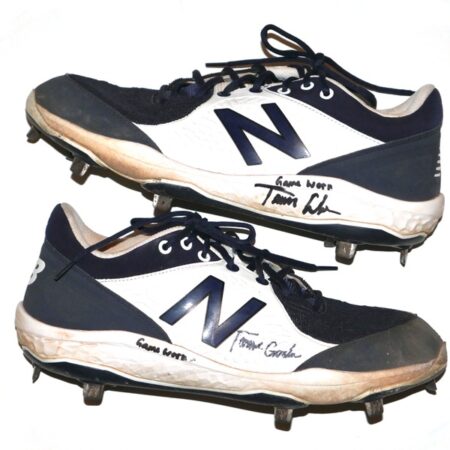 Tanner Gordon Rome Braves Game Worn & Signed White & Blue New Balance Baseball Cleats