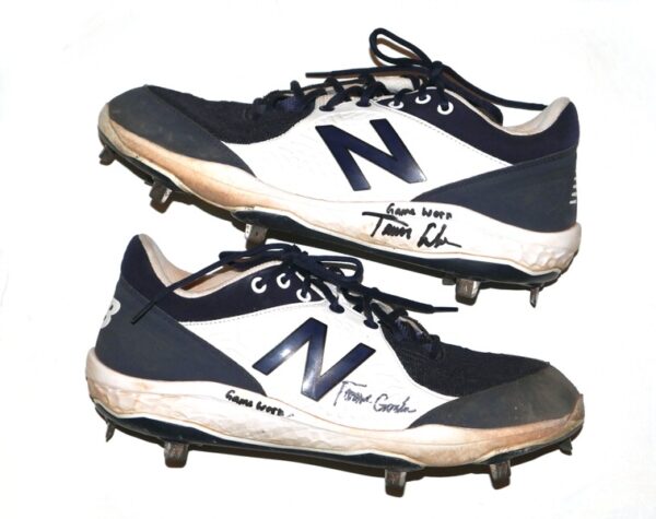 Tanner Gordon Rome Braves Game Worn & Signed White & Blue New Balance Baseball Cleats