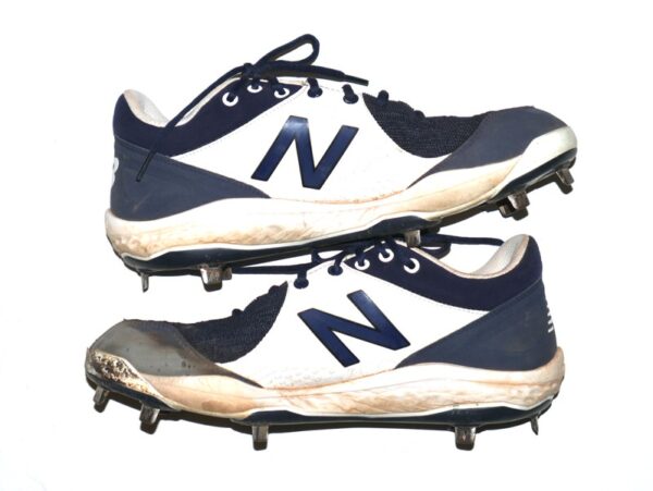 Tanner Gordon Rome Braves Game Worn & Signed White & Blue New Balance Baseball Cleats