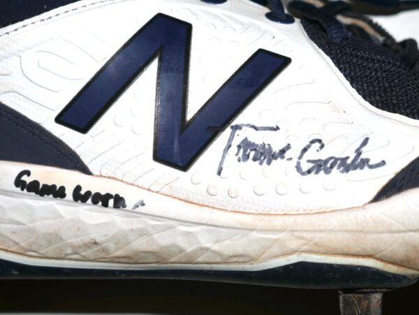 Tanner Gordon Rome Braves Game Worn & Signed White & Blue New Balance Baseball Cleats