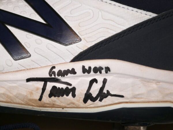 Tanner Gordon Rome Braves Game Worn & Signed White & Blue New Balance Baseball Cleats