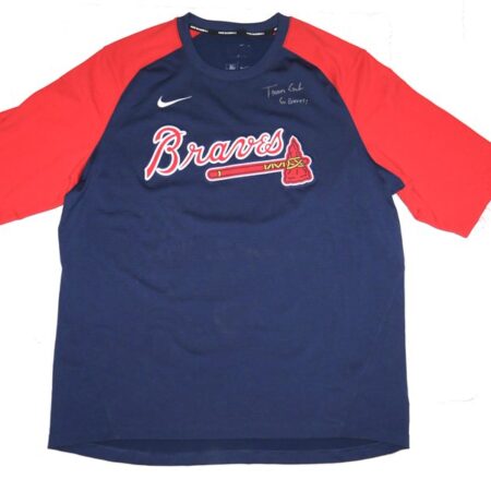 Tanner Gordon Team Issued & Signed Official Atlanta Braves Nike Dri-Fit MLB Pullover